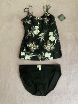 Shape FX  2 Piece Bathing Suit  Floral Black Brown White New w/Tags Size 18 - £15.69 GBP