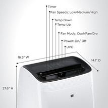 TCL Smart Portable Air Conditioner with UV-C - 12,000 BTU - H8P27W - $644.99