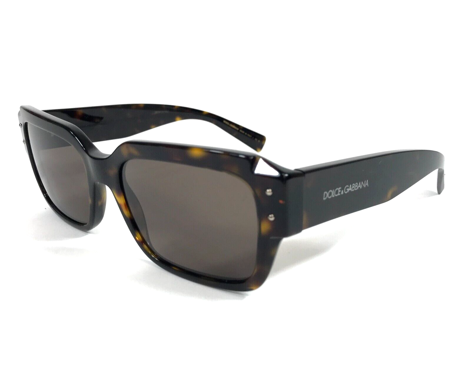 Dolce &amp; Gabbana Sunglasses DG4460 502/73 Dark Havana Rectangle with Brow... - $197.99