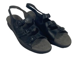 Women’s SAS Tripad Comfort Triple Buckle Strap Black Leather Sandals Siz... - $40.49