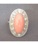 Vintage 1973 Avon Pale Fire Ring + Box Pink Coral Color Rhinestone 6 to ... - $19.99