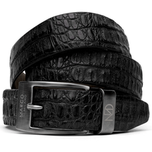 Riccardo Genuine Exotic Caiman Fuscus-belly Belt Black image 2