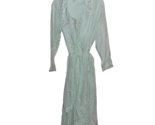 Vintage NWT Miss Elaine Long Nightgown and Robe Set Green Embossed fabri... - $44.49