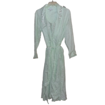 Vintage NWT Miss Elaine Long Nightgown and Robe Set Green Embossed fabric sz S - £34.78 GBP
