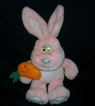 16&quot; Wideway Pink Baby Bunny Rabbit W/ Orange Carrot Stuffed Animal Plush Toy - £26.15 GBP