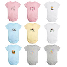 Cute Cartoon Cat Print Baby Bodysuits Newborn Rompers Infant Jumpsuits Outfits - £8.70 GBP