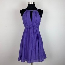 Esley Womens Dress Purple Beaded Center Casual A-Line Sundress Size S Small - £15.46 GBP