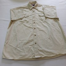 Wrangler Premium Quality Men's Short Sleeve Cotton Yellow Button Up Shirt Size L image 9