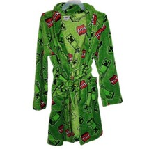 Minecraft Boy&#39;s Plush Robe Size 10 2-Pocket Green Creepers TNT - $13.01