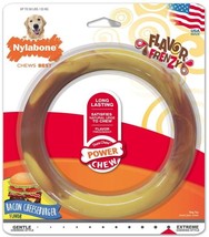 Nylabone Power Chew Ring Dog Toy Bacon Cheeseburger Flavor Large - £33.99 GBP