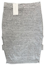 Lucy Paris Womens Straight Pencil Heather Grey Elastic Waist Knee Length Skirt L - £24.42 GBP