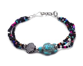 Mia Jewel Shop Sea TurtleTumbled Magnesite Gemstone Shell Seed Beaded Multi Stra - £13.32 GBP