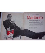 Marlboro Filter Cigarettes Man Sitting In Chair 2 Page Magazine Print Ad... - $8.99