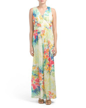 New Anne Klein Pink Ivory White Floral Maxi Dress Size 8 Size 10 $139 - £47.37 GBP