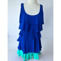 Calvin Klein Womens Blue Aqua Tiered Sleeveless Stretch Lined Dress Size 8 - £32.40 GBP