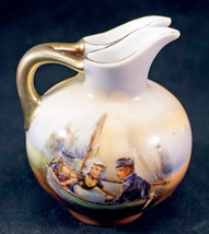 Royal Bayreuth Bavaria Scenic China Double Spout Pitcher Boy &amp; Girl in S... - $49.99