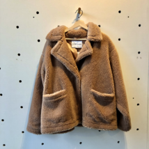 42 / L - Stand Studio Light Brown Teddy Faux Fur Marina Coat Jacket 1210PK - $110.00