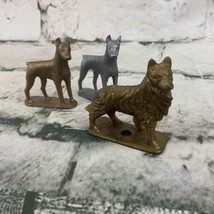 Collectible Plastic Dog Figures Metallic Sheen Base Doberman Collie Gold... - £7.90 GBP