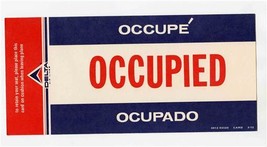 Delta Airlines 1972 Seat Occupied Occupe Occupado Card in 3 Languages  - £14.24 GBP