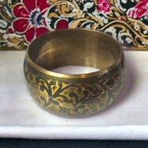 Gold Tone Filigree Metal Swirl Cuff Bracelet Bangle Boho - £4.84 GBP