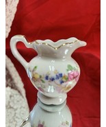 ANTIQUE PORCELAIN CREAMER w/ Flowers &amp; 24K GOLD Trim VGC - $6.93