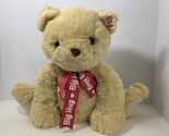 Carlton Cards Big Hug teddy bear red pink ribbon bow Valentine's plush tan  - $9.77