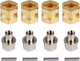 12mm Brass Wheels Hex Hub Extension Hex Drive Adapter For 1/10 RC Crawler NEW - £12.99 GBP