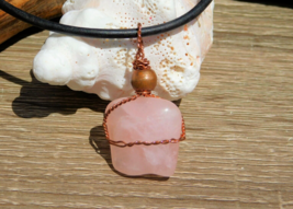 Rose Quartz Pendant Necklace for Heart Chakra with Uplifting Love Energy... - £15.80 GBP