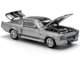 Shelby Mustang GT500 Gray Metallic with Black Stripes 1/64 Diecast Model... - $481.26 MXN