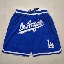 Los Angeles Dodgers Baseball Men Blue Shorts Size S-XXL Stitched With Pockets Ne - £40.22 GBP