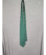 Vintage POLO Ralph Lauren Equestrian  Horse Print Green Silk Necktie Han... - $25.87