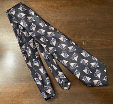 Vintage 90s Etienne Aigner Tie Black Triangles Paisley - $163.71 MXN
