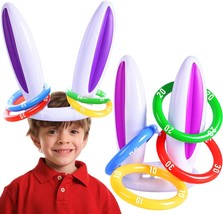 Score Ring 2 Pack Easter Inflatable Bunny Rabbit Ears Ring Toss Party Games 2 Se - £31.02 GBP