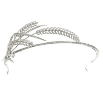 Classic Cubic Zirconia Wheat Tiara for Girl,Crystal Princess Tiaras Crown for Br - £93.75 GBP