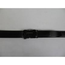 Men VALENTINI Leather Track Belt Adjustable Removable Buckle V511 Black image 3