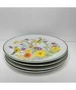 4 Vintage Snack Plates Garden Song 1977 Yellow Birds Mar-Lyn NO CUPS - $22.68