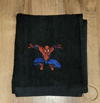 Spiderman Embroidered Golf Sport Towel 16x18 Black  - £17.58 GBP