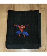 Spiderman Embroidered Golf Sport Towel 16x18 Black  - $30.08 CAD