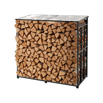 VEVOR Firewood Rack with Sloped Roof, 4 ft Outdoor Firewood Holder, 1/4 ... - $149.99
