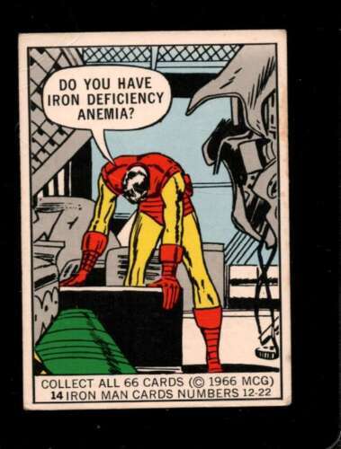 Primary image for 1966 DONRUSS MARVEL SUPER HEROES #14 DO YOU HAVE IRON DEFICIENCY GOOD+ *X75644