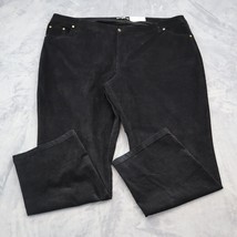 Woman Within Pants Womens 28 W Black Cotton Spandex Micro Corduroy Plus Bottoms - $18.69