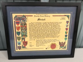 Mitchell Family Name History Tree Shield Lineage Irish Framed 11x14&quot; HRC... - £23.45 GBP