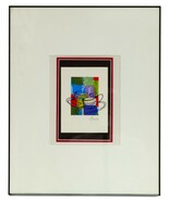 Sans Titre Abstrait Café Tasse Assortiment Media Signée Marty Ruiz Encadré - $513.95 CAD