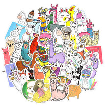 50 PCS Llama Alpaca Cute Stickers - Kawaii Cartoon Camel Sheep Animal Decals for - £7.84 GBP