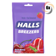 6x Bags HALLS Breezers Cool Berry Flavor Cough Drops | 25 Drops Per Bag - $31.13