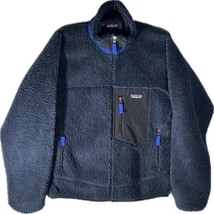 Patagonia Mens Small Classic Retro X Fleece Jacket Deep Pile Full Zip Blue - £89.43 GBP