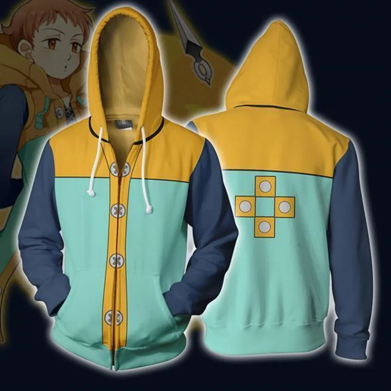 Grizzly&#39;s Sin of Sloth Harlequin  Hoodie The Seven Deadly Sins Nanatsu No Taizai - £136.40 GBP