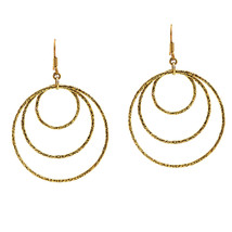 Artisan Crafted Textured Concentric Circles Jewelry Earrings - $15.40