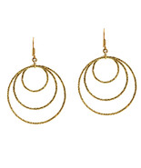 Artisan Crafted Textured Concentric Circles Jewelry Earrings - £12.06 GBP