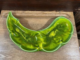 MCM Green Yellow Glaze Boomerang Cal Style USA 2850-2851 Serving Appetiz... - £27.05 GBP